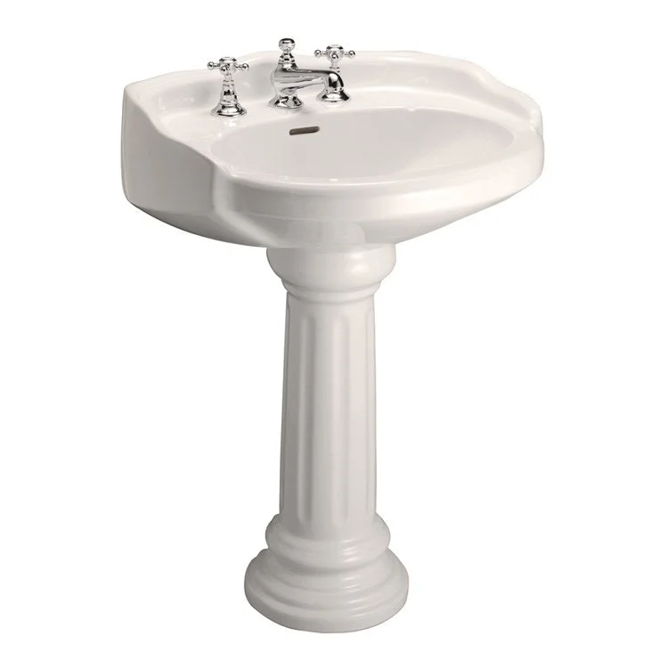 Pedestal Lavatory Vicki Widespread Bisque Round