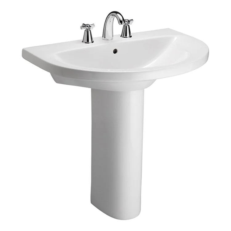 Pedestal Lavatory Jumeirah Widespread White Round