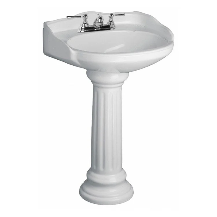 Pedestal Lavatory Victoria Centerset White Round