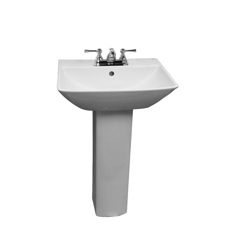 Pedestal Lavatory Summit 600 Centerset White Rectangular