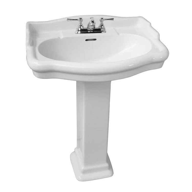 Pedestal Lavatory Stanford 600 Centerset White Oval