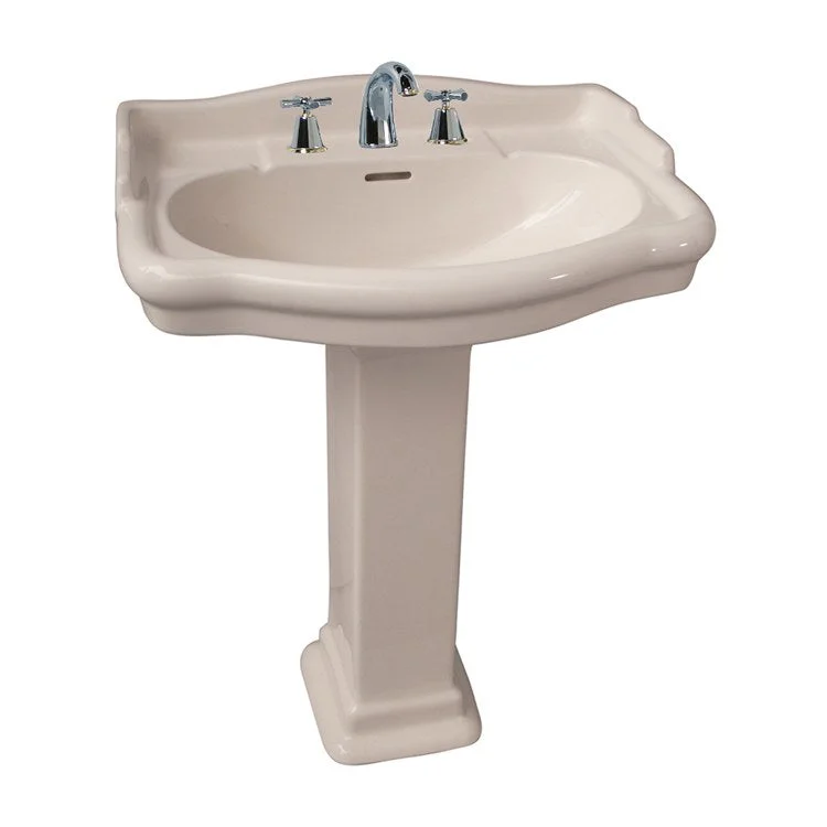 Pedestal Lavatory Stanford 600 Widespread Bisque Oval