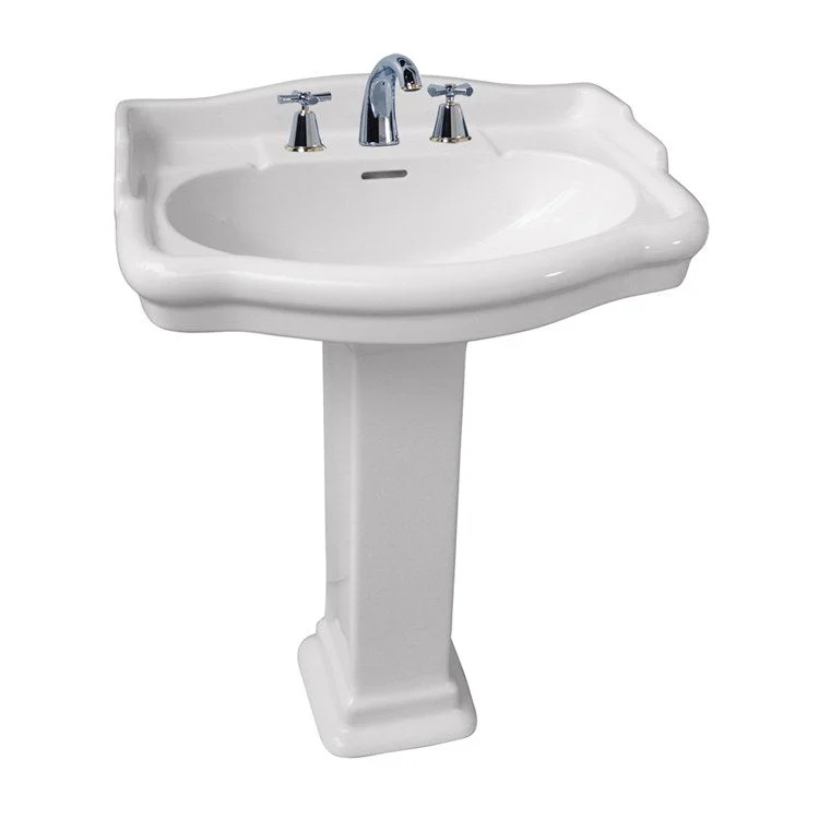 Pedestal Lavatory Stanford 550 Widespread White Oval