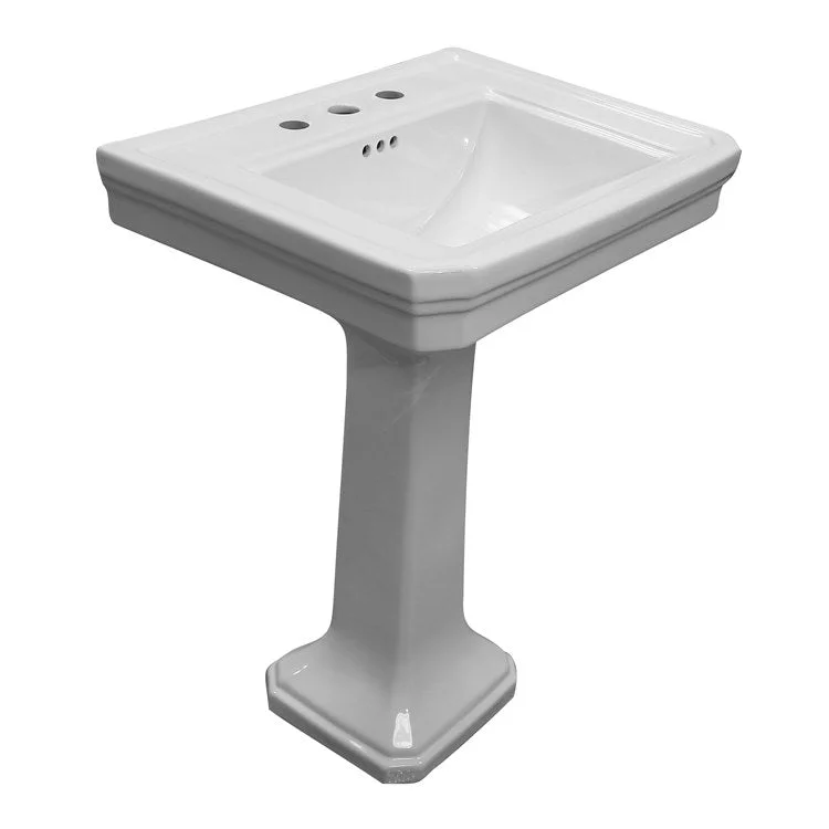 Pedestal Lavatory Drew 610 Widespread White Center Rectangular