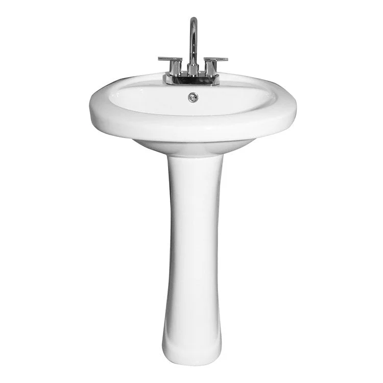 Pedestal Lavatory Belmont Centerset White Center Round