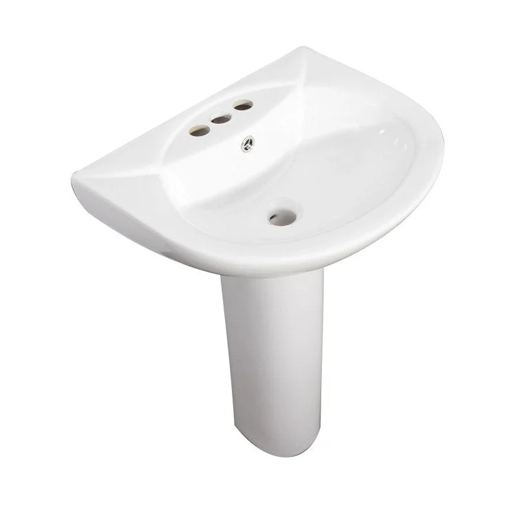 Pedestal Lavatory Banks Centerset White Center Round