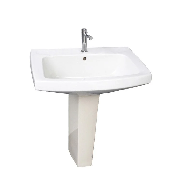 Pedestal Lavatory Galaxy White Rectangular