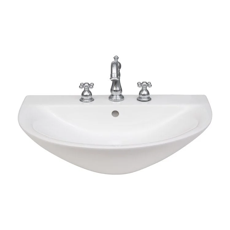 Lavatory Sink Morning 650 Wall Hung 21-1/4 Inch 8 Inch Spread White