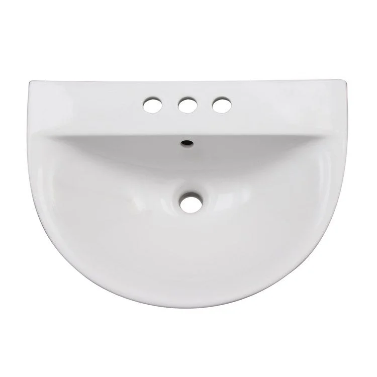 Lavatory Sink Morning 600 Wall Hung 19-1/2 Inch 8 Inch Spread White