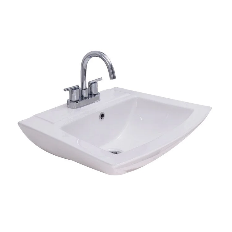 Lavatory Sink Burke Wall Hung 19-1/4 Inch 4 Inch Spread Rectangle White