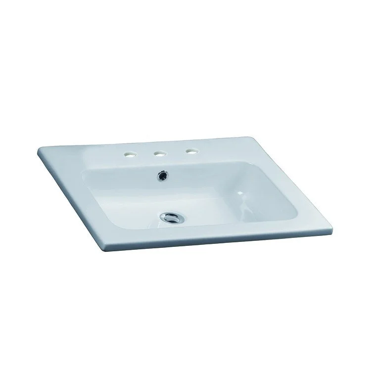 Lavatory Sink Cilla Drop In 24 Inch 8 Inch Spread Rectangle White