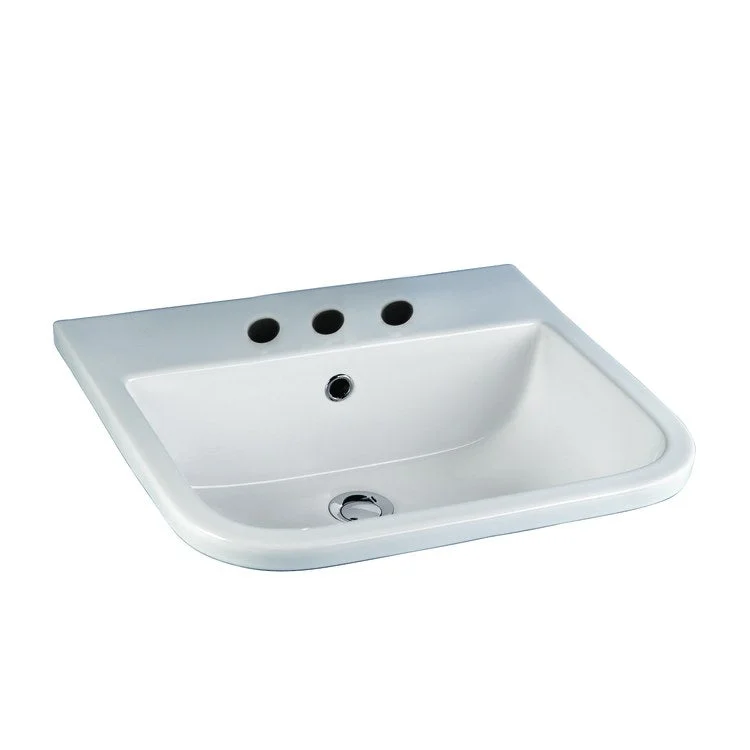 Lavatory Sink Drop In 20 Inch 8 Inch Spread Rectangle White