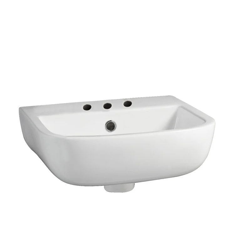 Lavatory Sink Large Wall Hung 20-1/2 Inch 8 Inch Spread Rectangle White