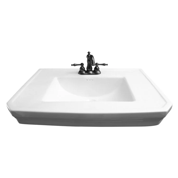 Lavatory Sink Corbin Wall Hung with Overflow 32 Inch 4 Inch Spread White