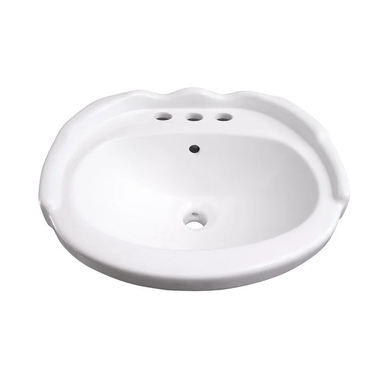 Lavatory Sink Silvi Wall Hung with Overflow 20 Inch 6 Inch Spread Oval White