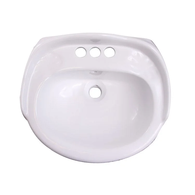 Lavatory Sink Arianne Wall Hung with Overflow 18 Inch 4 Inch Spread White