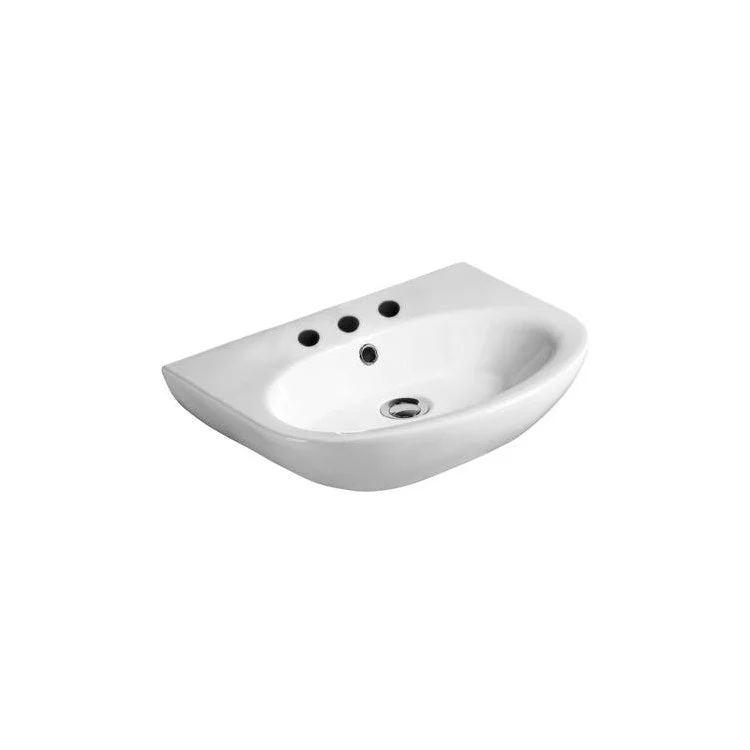 Lavatory Sink Infinity 500 Wall Hung 19-3/4 Inch 6 Inch Spread White