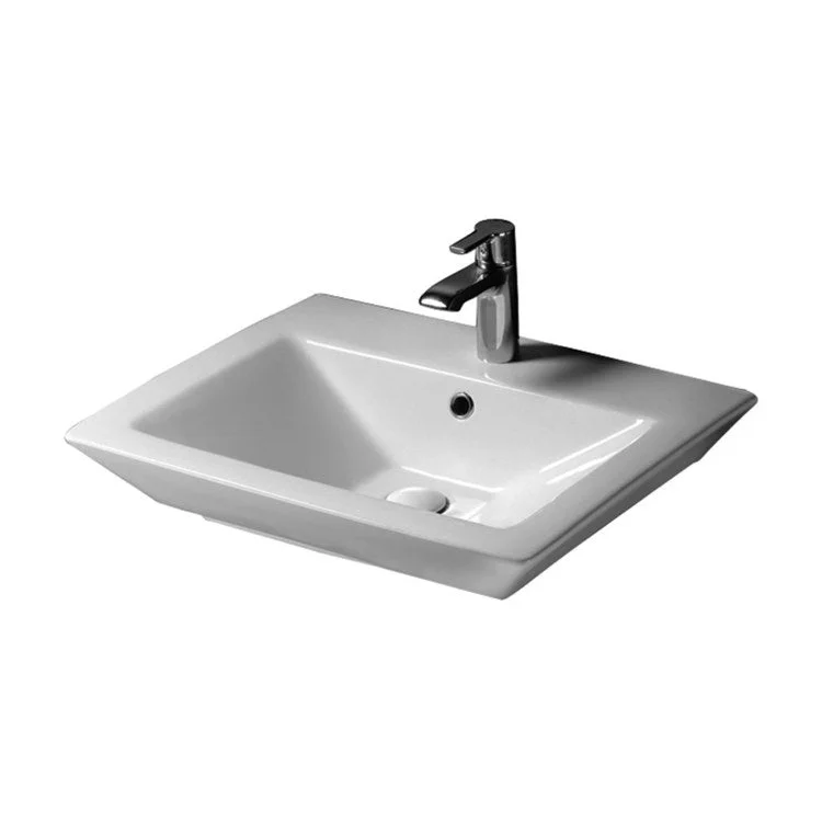 Lavatory Sink Opulence Wall Hung His 23 Inch Rectangle White