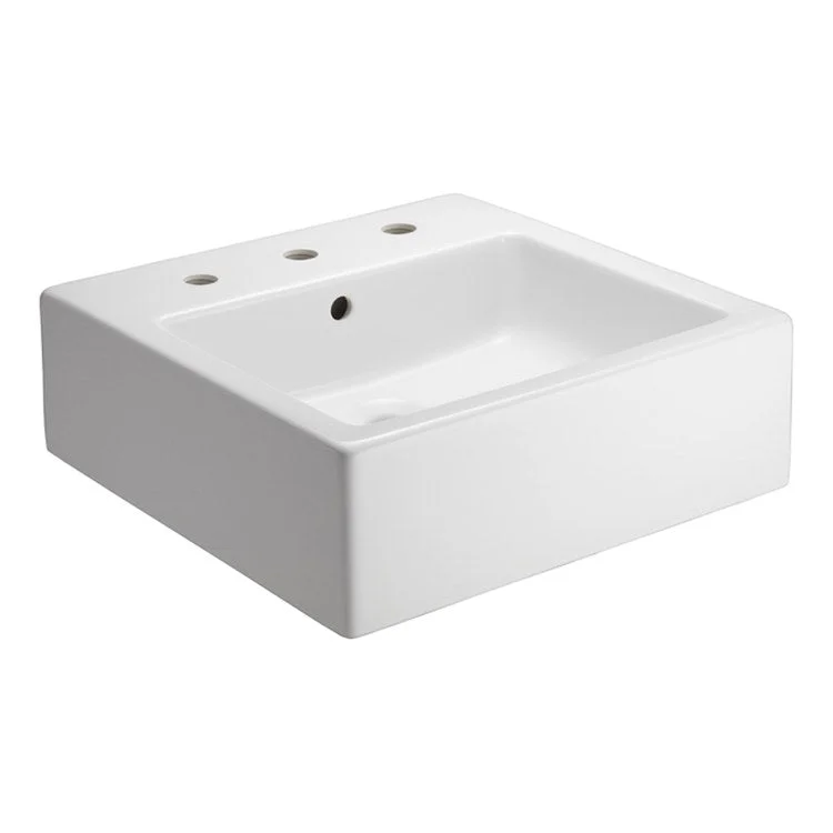 Vessel Patricia Square 6 Inch Centerset 20 Inch White Fireclay