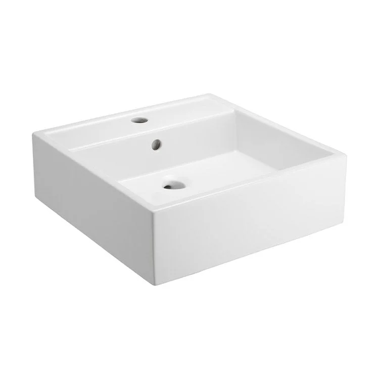 Sink 18-1/8L x 18-1/8W Inch Single Bowl White Above Counter