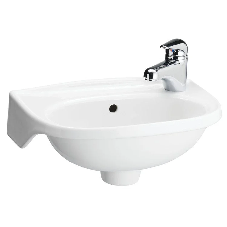 Lavatory Sink Tina Wall Hung Right with Hangers 15-3/4 Inch White