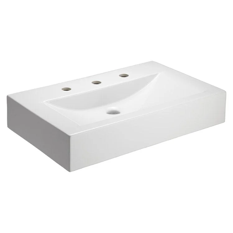 Lavatory Sink Sonja Above Counter 25-5/8 Inch 8 Inch Spread Rectangle White