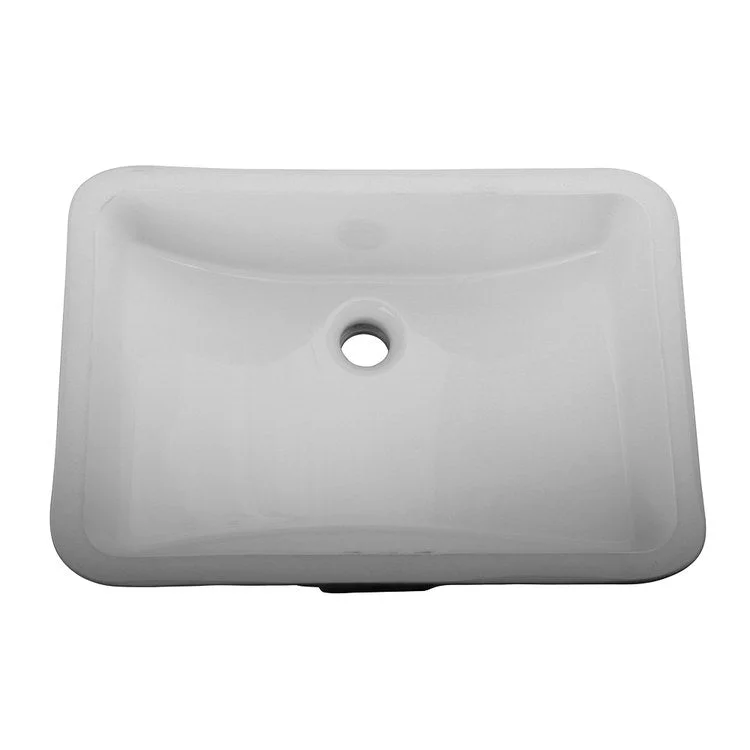 Lavatory Sink Cleo Undercounter 18 x 22 Inch Rectangle White