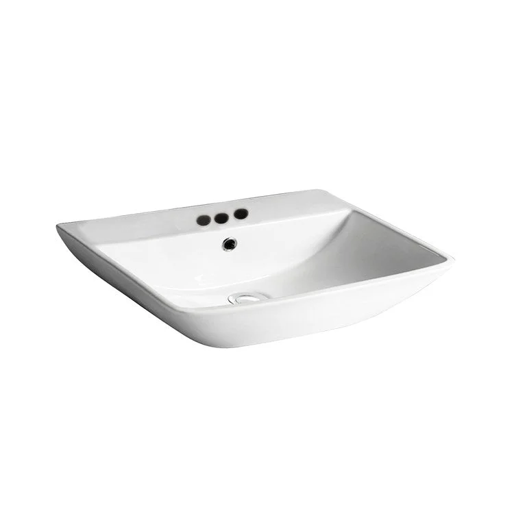 Lavatory Sink Summit 500 Wall Hung 19-3/4 Inch 4 Inch Spread Rectangle White