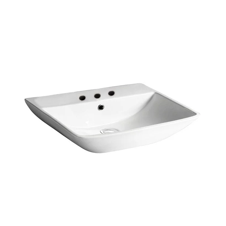 Lavatory Sink Summit 500 Wall Hung 19-3/4 Inch 8 Inch Spread Rectangle White