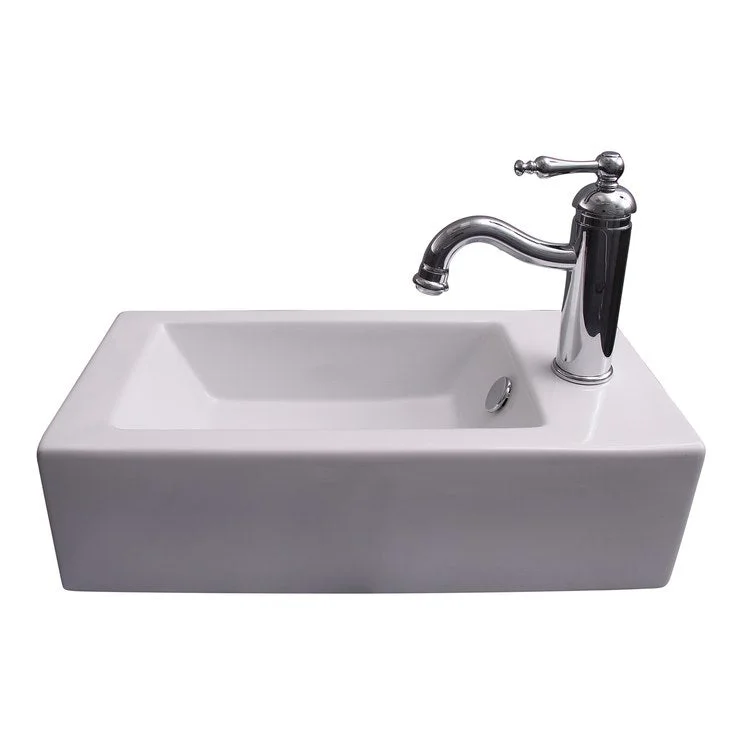 Lavatory Sink Arcadia Wall Hung Right 20 Inch Rectangle White