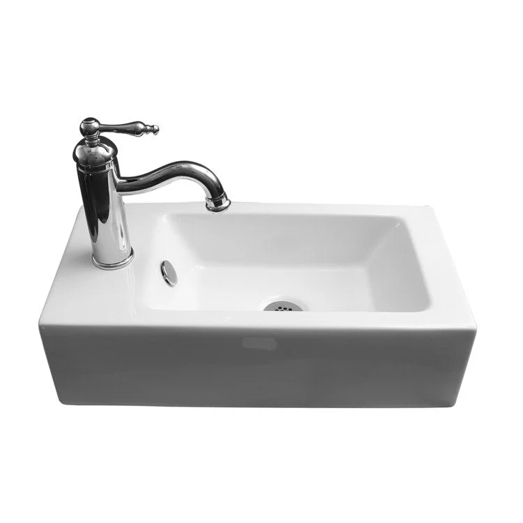 Lavatory Sink Arcadia Wall Hung Left 20 Inch Rectangle White