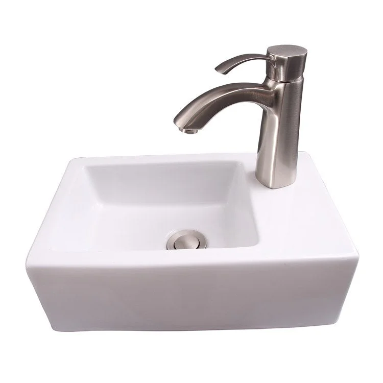 Lavatory Sink Avilla Wall Hung Left 15 Inch White