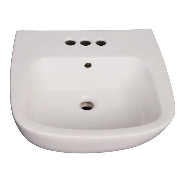 Lavatory Sink Elena 500 Wall Hung 19-3/4 Inch 4 Inch Spread Rectangle White