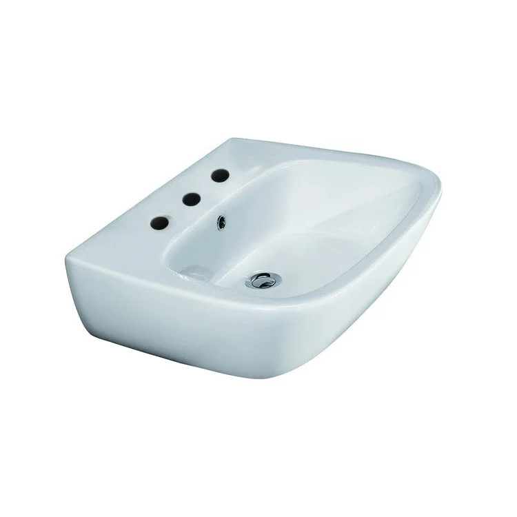 Lavatory Sink Elena 500 Wall Hung 19-3/4 Inch 8 Inch Spread Rectangle White