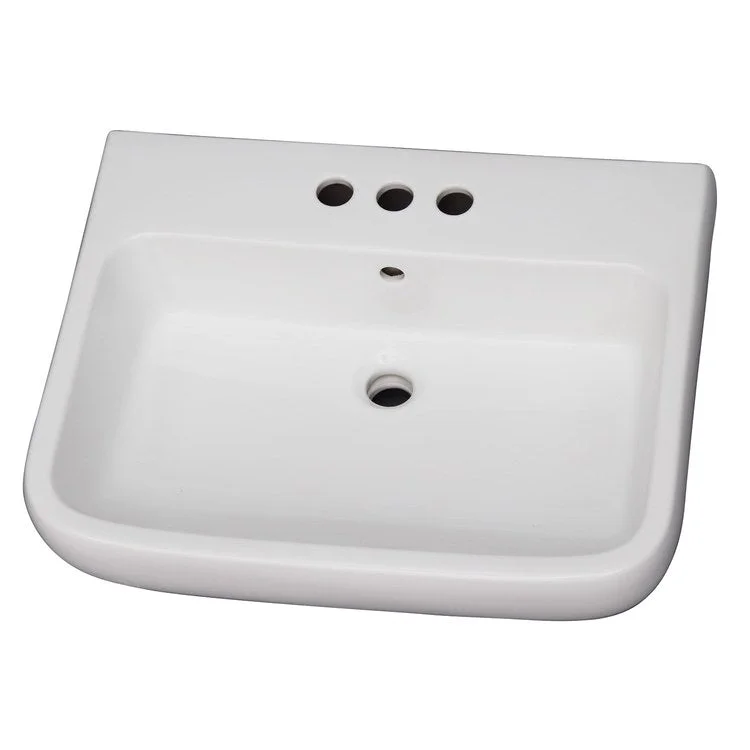 Lavatory Sink Metro 600 Wall Hung 23-5/8 Inch 4 Inch Spread Rectangle White