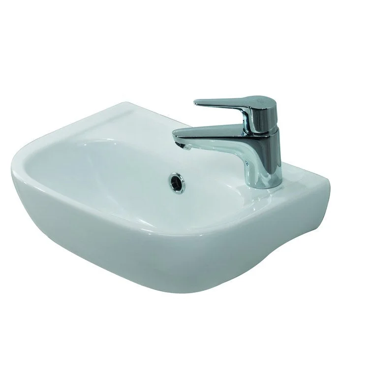 Lavatory Sink Caroline 380 Wall Hung Right 15 Inch Rectangle White