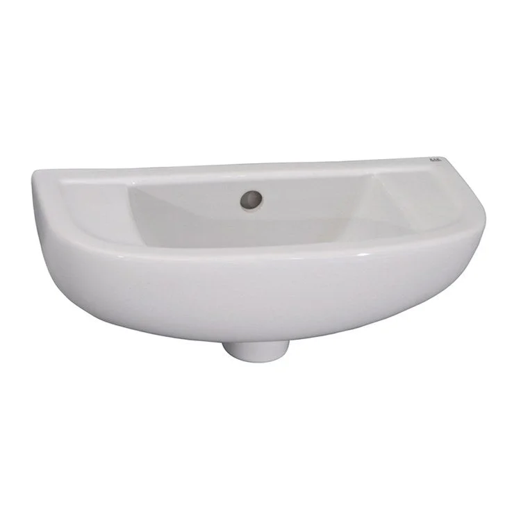 Lavatory Sink Compact Slim Line Right 18 Inch Rectangle White