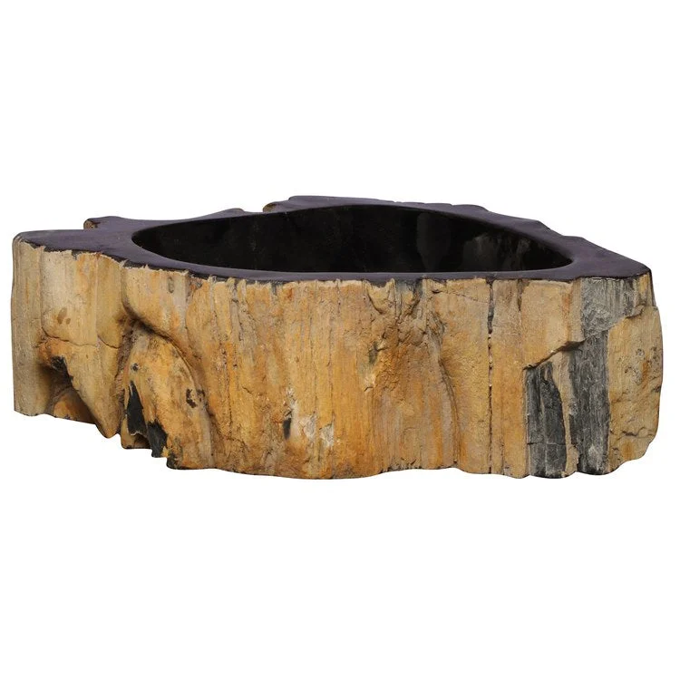 Vessel Tali Above Counter Black Petrified Wood 14-1/8 to 17-3/4 Inch