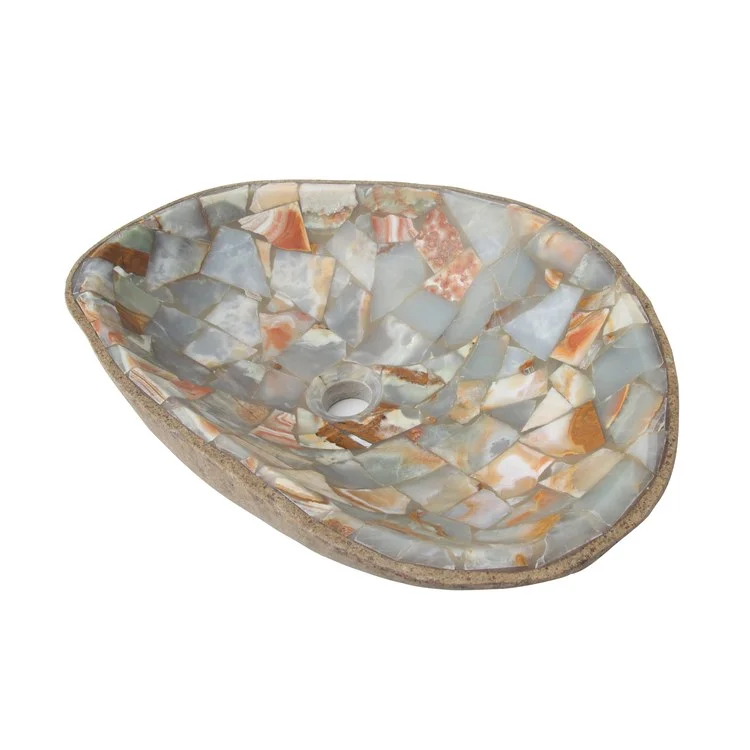 Vessel Nevis with Mosaic Yellow/Green Onyx 12 to 18 Inch