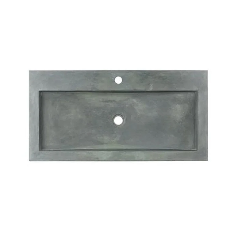 Vessel Gentry Above Counter Rectangle 35-1/2 Inch Dusk Gray Concrete