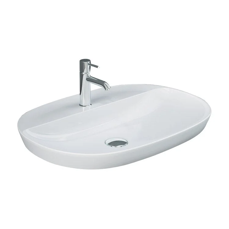 Lavatory Sink Variant Drop In with Deck 23-5/8 x 16-1/2 Inch Oval White