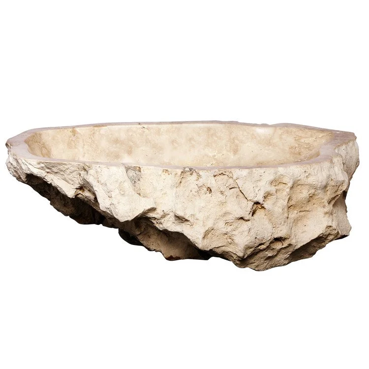 Vessel Elbrus Above Counter Yellow Marble 14-1/8 to 17-3/4 Inch