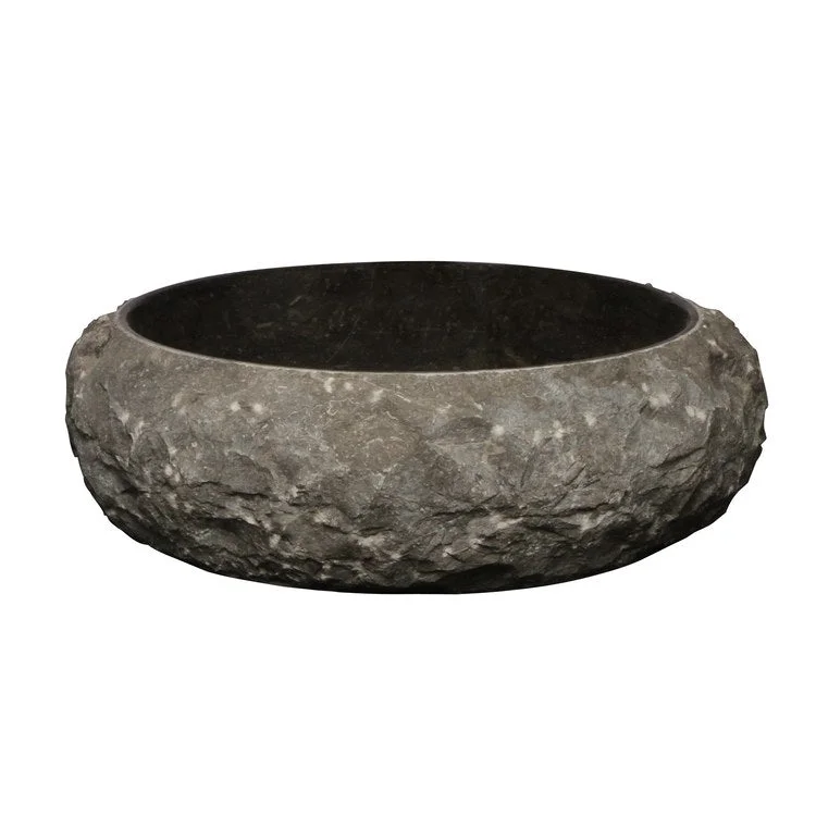 Vessel LaPaz Chiseled 15-3/4 Inch Black Marble