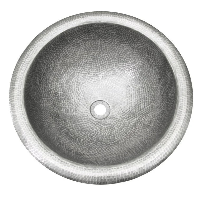 Lavatory Bowl Aldo Self Rimming Large Single Bowl 15 Inch Hammered Pewter 6-5/8 Inch