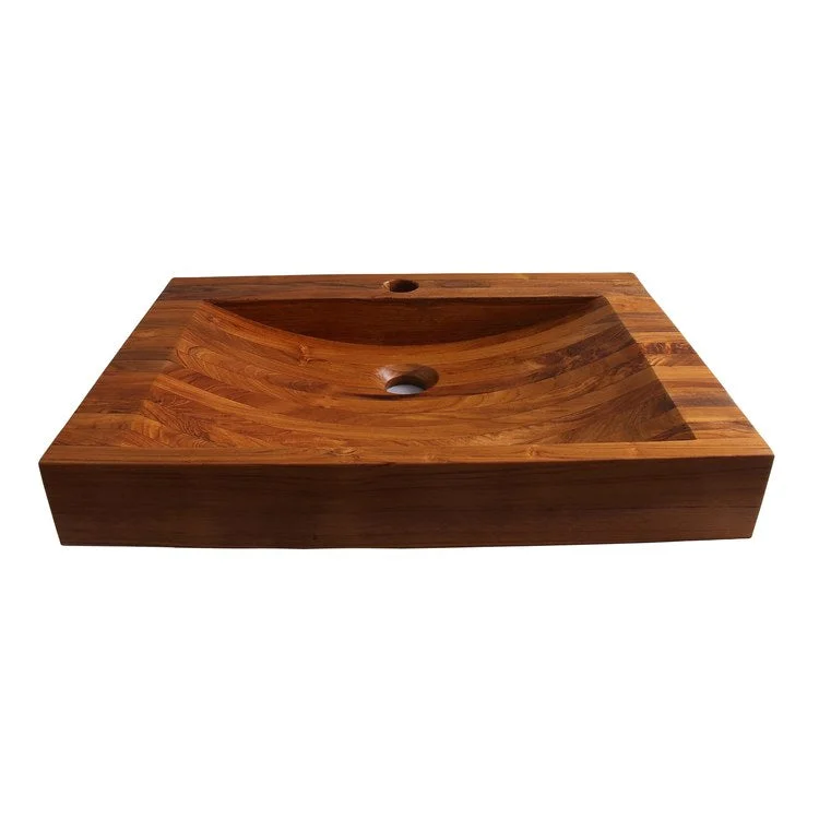 Vessel Samos Above Counter Rectangle 23-5/8 Inch Teak Natural Wood