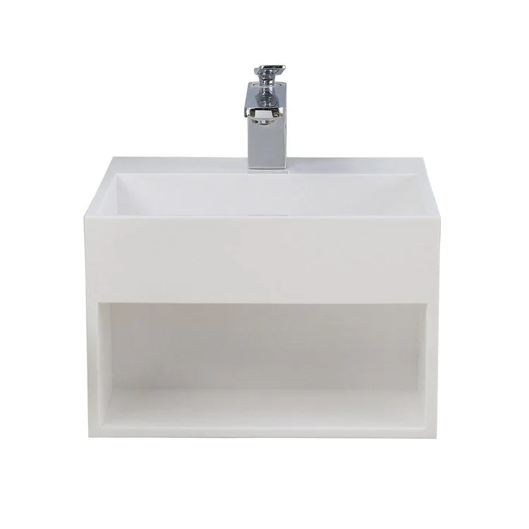 Lavatory Sink Simon Wall Hung 19-3/4 Inch Rectangle Matte White