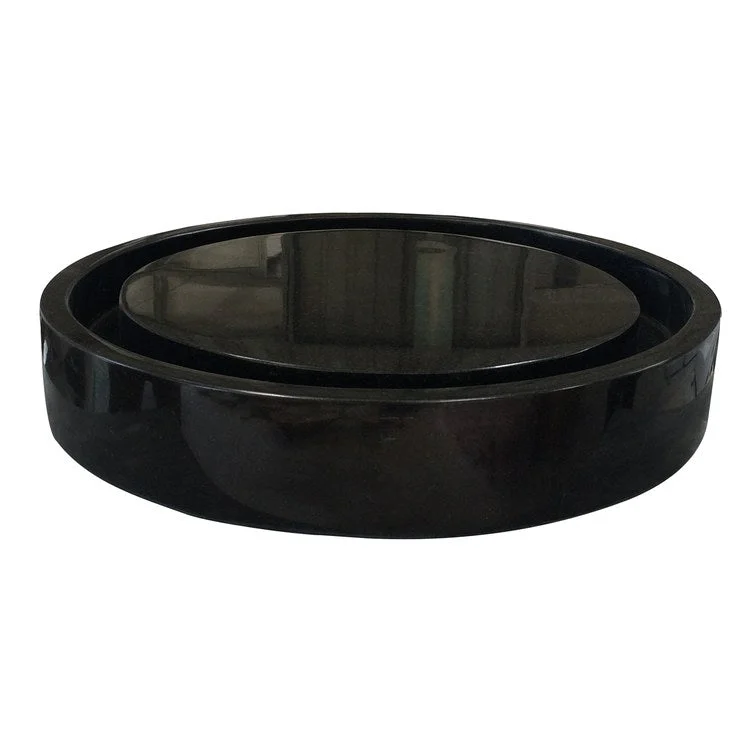 Vessel Lemoore Round 18 Inch Polished Black Granite