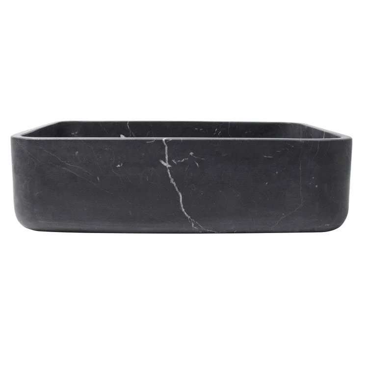 Vessel Maxton Rectangle Honed 18 Inch Black Forest Marble