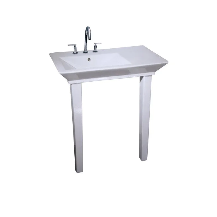 Console Sink Opulence His 31-1/2 Inch 8 Inch Spread Rectangle White