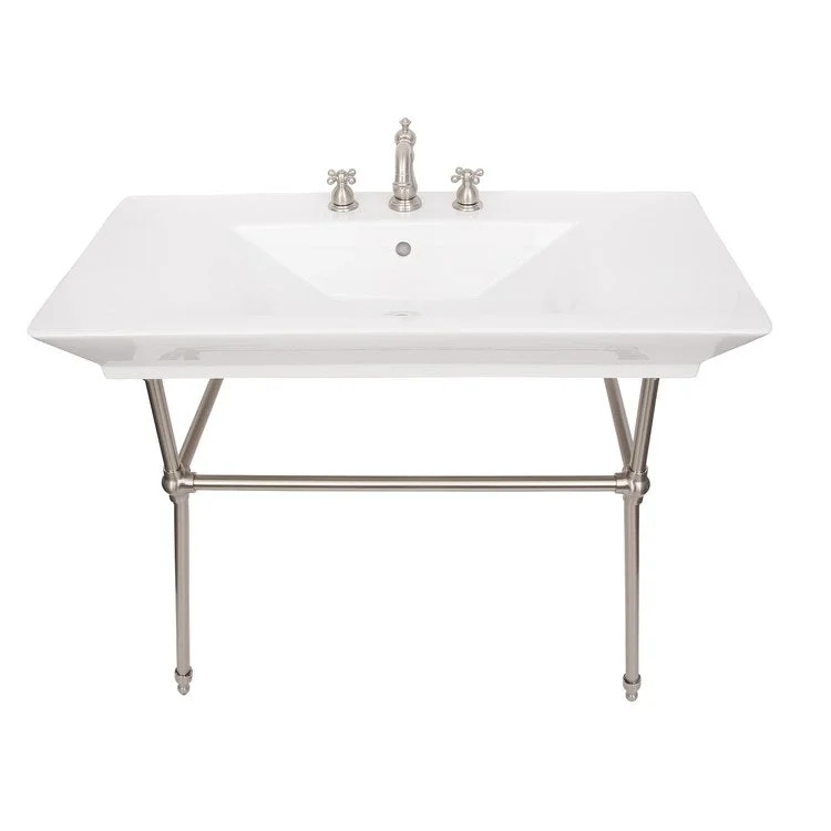 Console Sink Opulence His 39-1/2 Inch 8 Inch Spread Rectangle White/Brushed Nickel